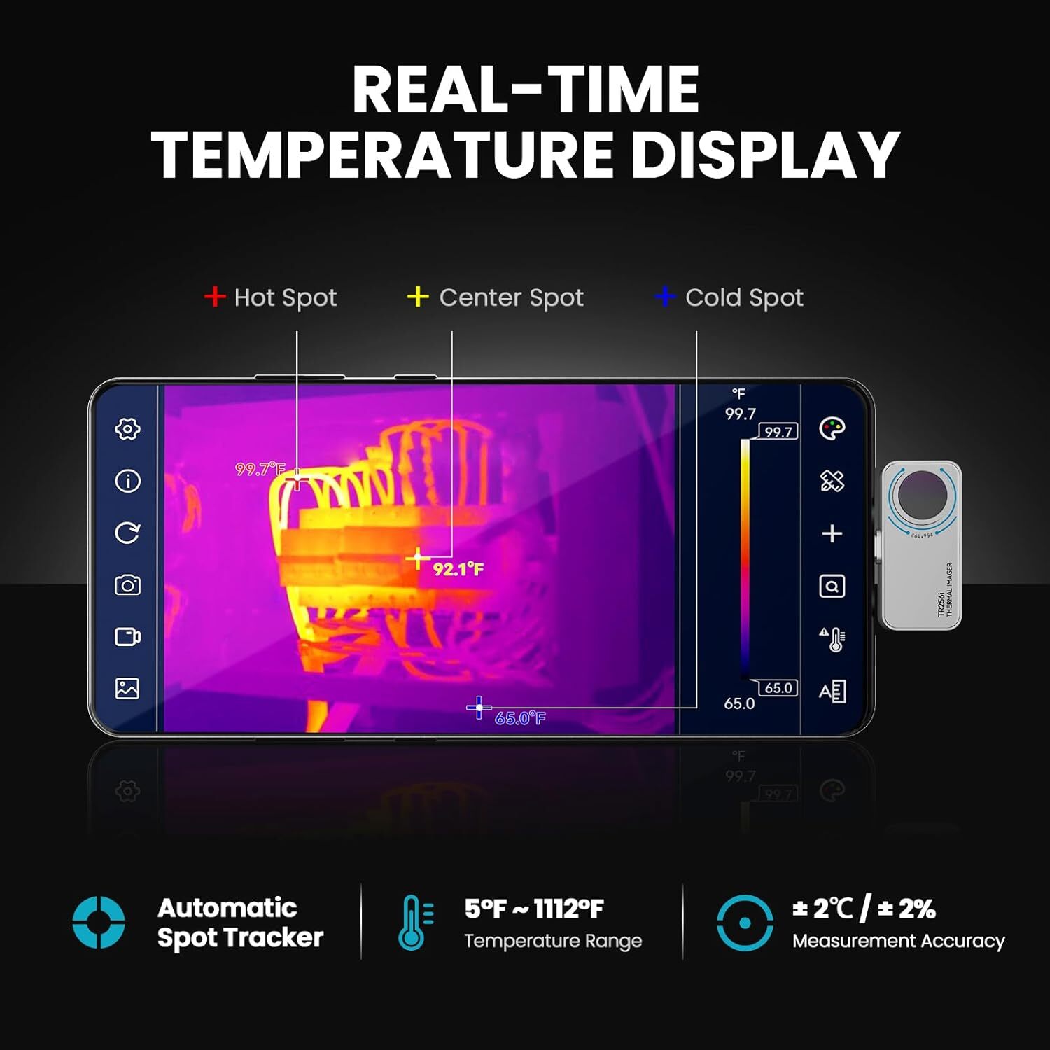 Mileseey 256 x 192 IR Thermal Imaging Camera for Android (USB-C) Smartphone