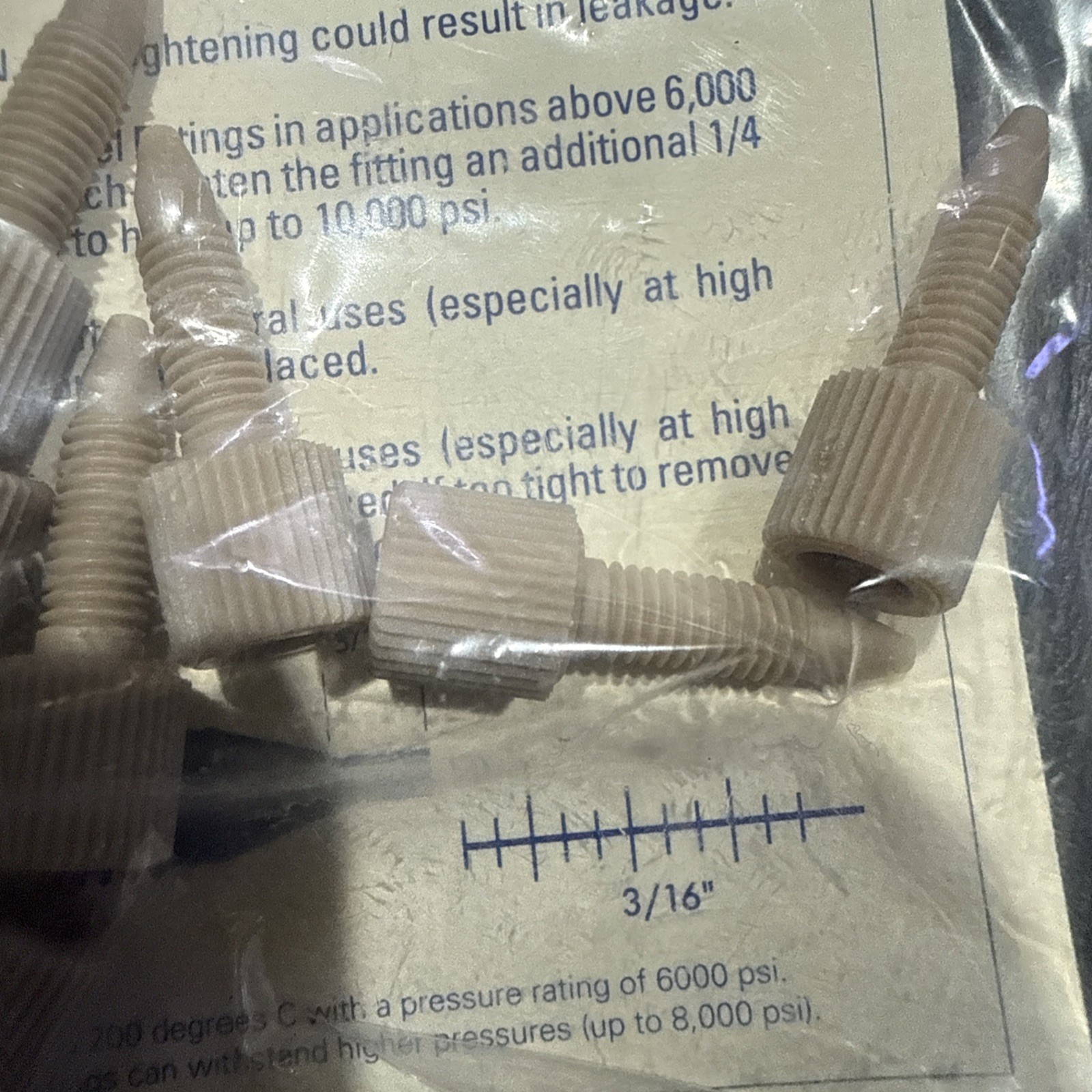 UPCHURCH SCIENTIFIC IDEX F-130X FINGERTIGHT FITTINGS, BAG OF 10, NIB