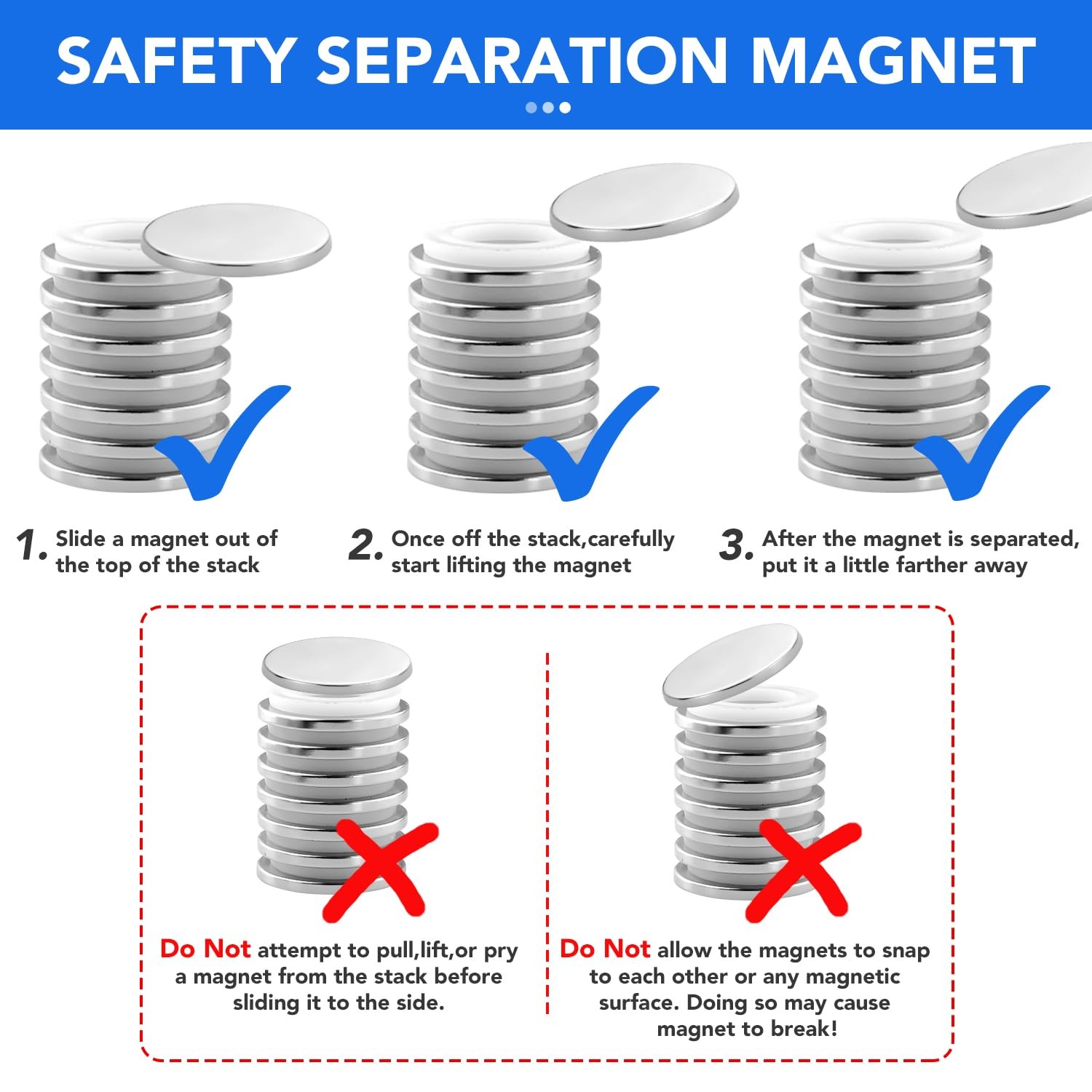 Super Strong Neodymium Disc Magnets with Double-Sided Adhesive, Powerful Permane