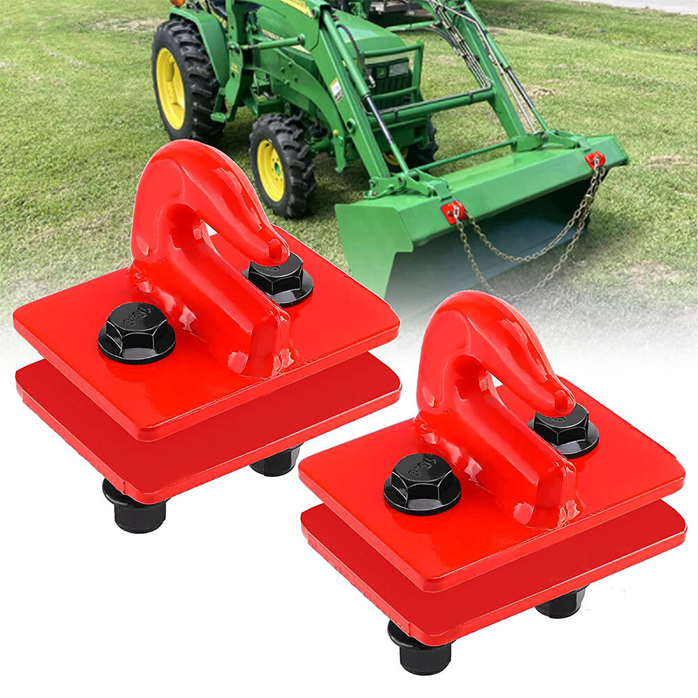2pcs 3/8″ Tractor Bucket Grab Hook w/ Backer Plate for RV UTV Truck,Grade 70,Red
