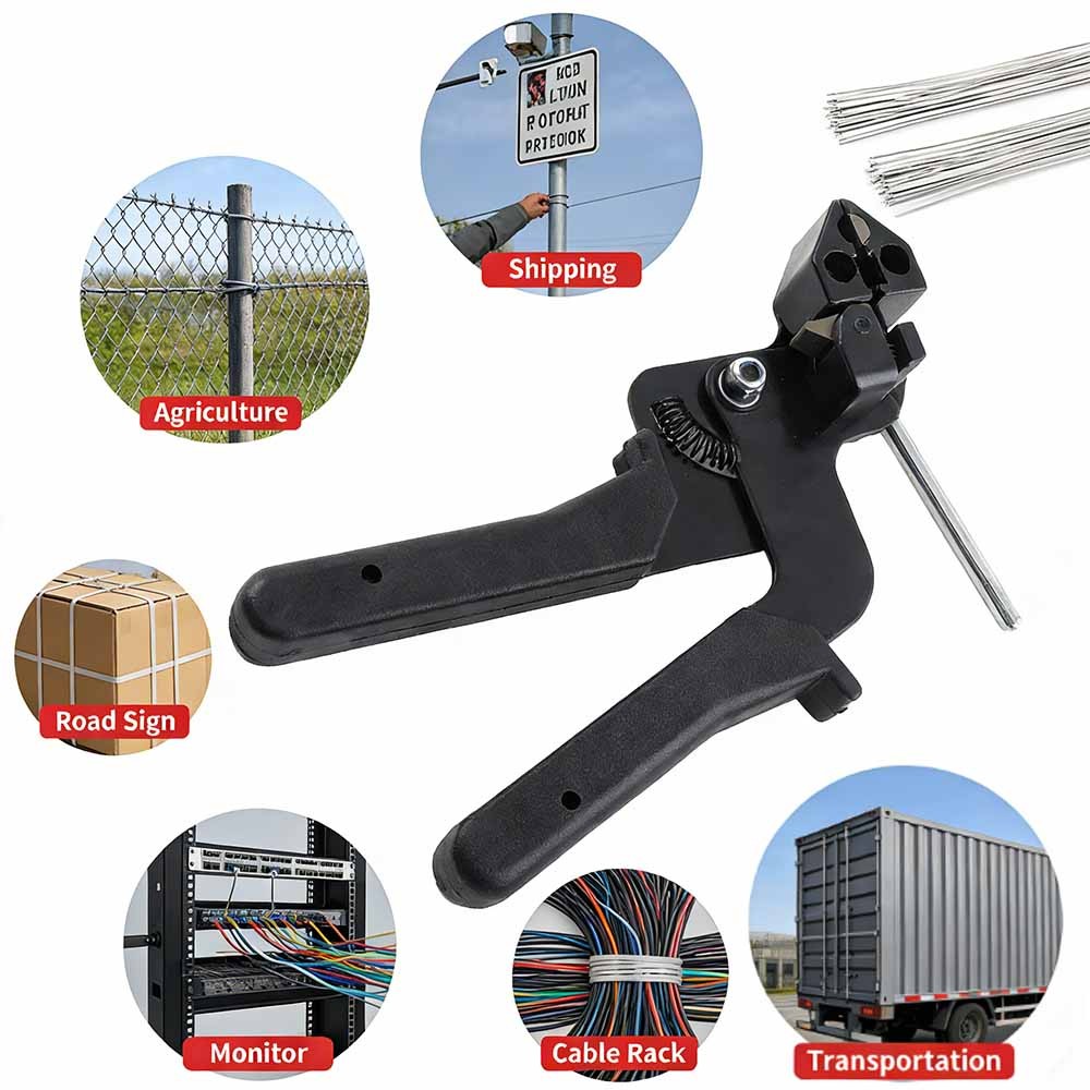 200pcs Metal Zip Ties with Stainless Steel Cable Tie Gun Special Tool For Silver