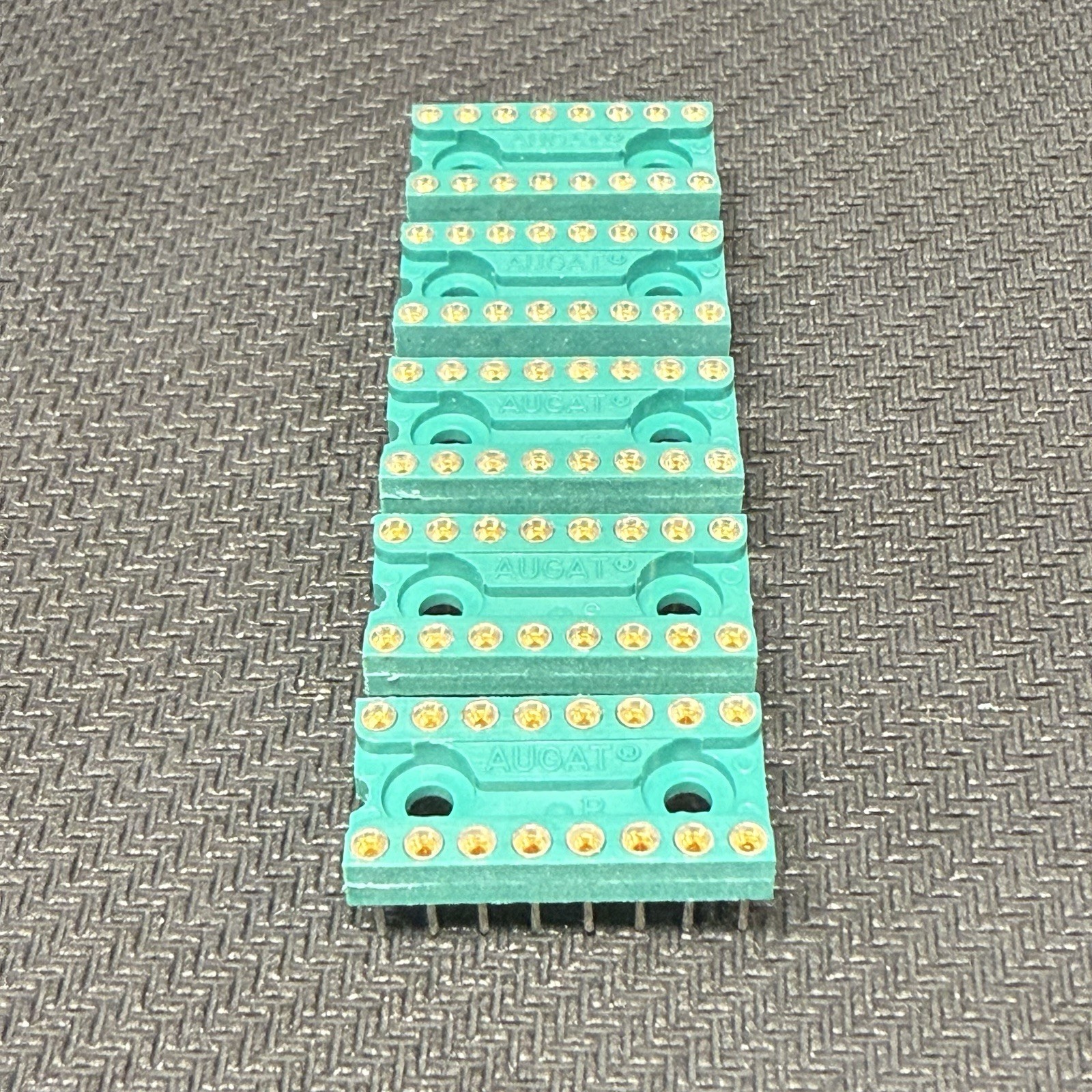 5x Augat 16-Pin DIP IC Socket Gold Contacts NOS Machine Pin Through Hole