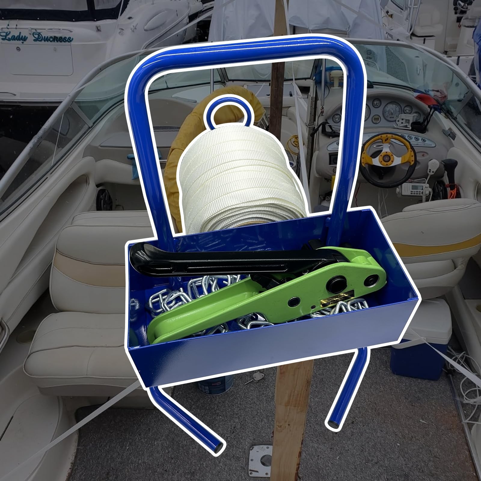 Heavy Duty Strapping Dispenser for Woven Cord Strapping Coils with Over 2.77″…