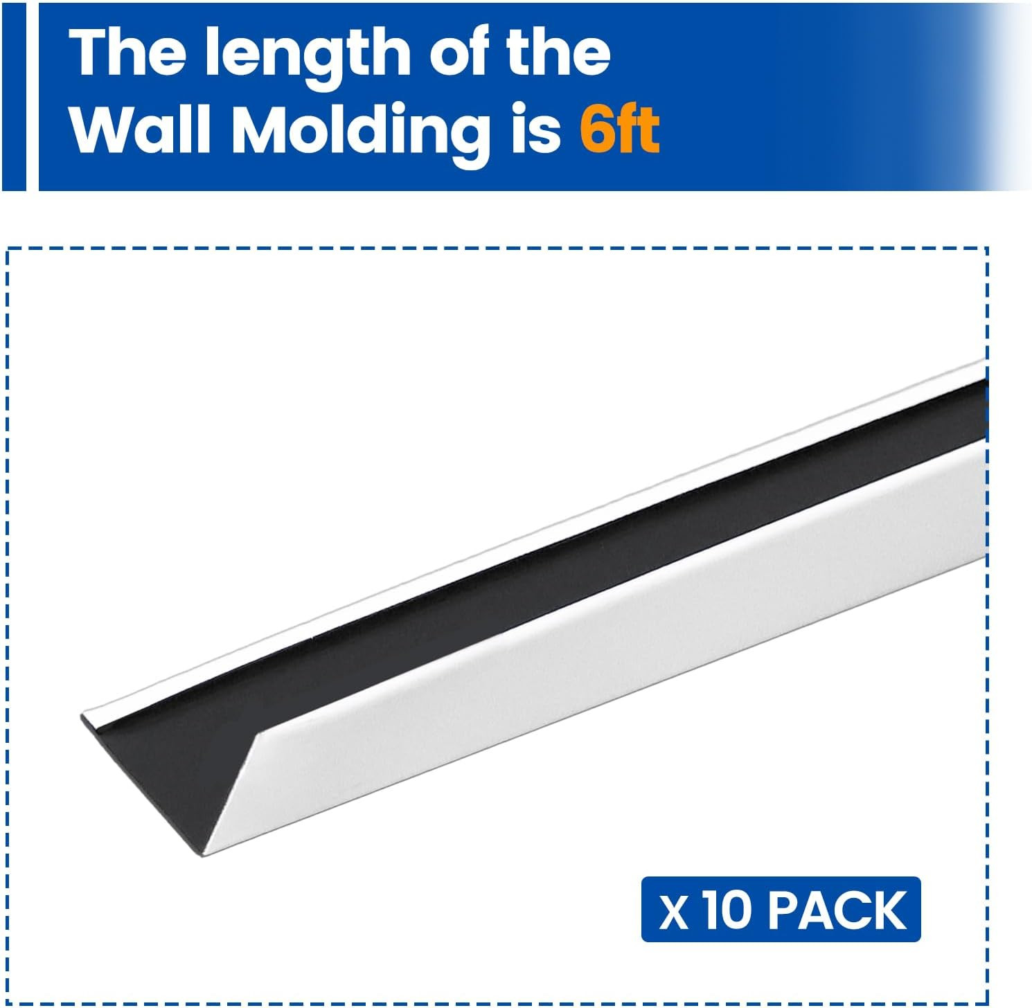 10Pack White Wall Molding Drop Ceiling Grid Kit Total Length 60Ft Galvanized Ste