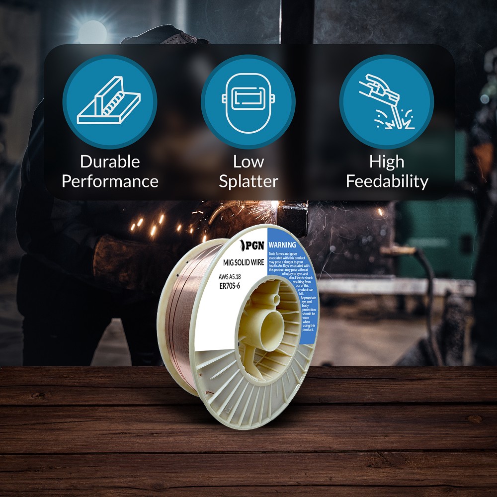 ER70S-6 .023″ – 33-Lb – Mild Steel MIG Welding Wire – Shatterproof ABS Spool