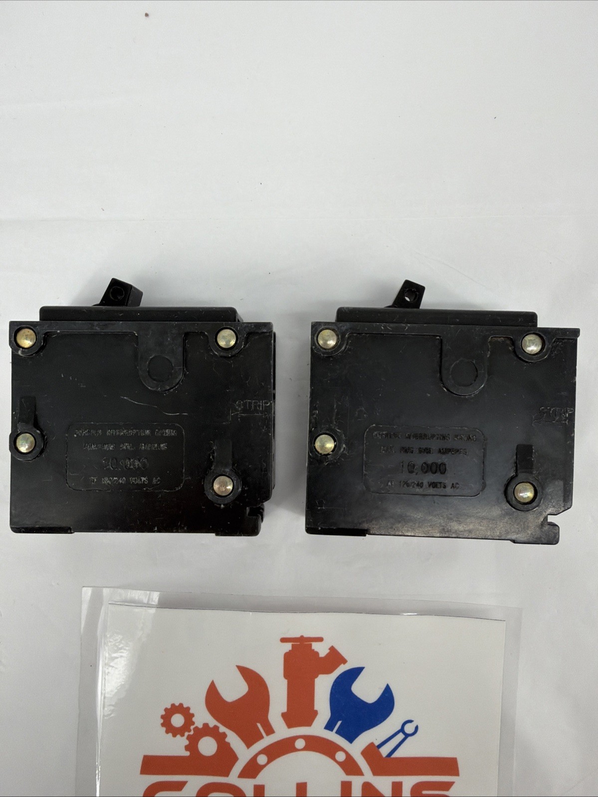 (Lot of 2) Eaton BR120 Circuit Breakers, 1 Pole, 20A, Type C120, 120/240V