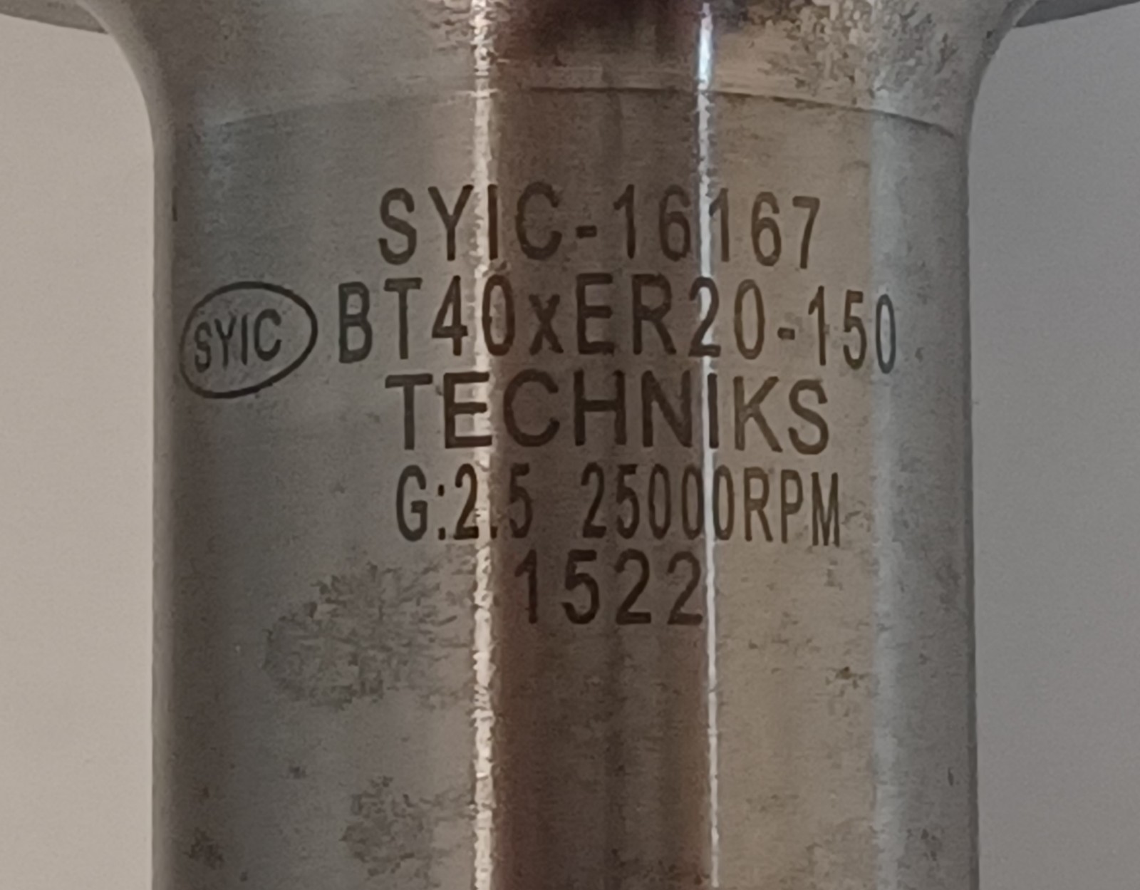 Techniks SYIC-16167 5.9″ 150mm Projection BT40 ER20 Collet Chuck G2.5 25000 rpm