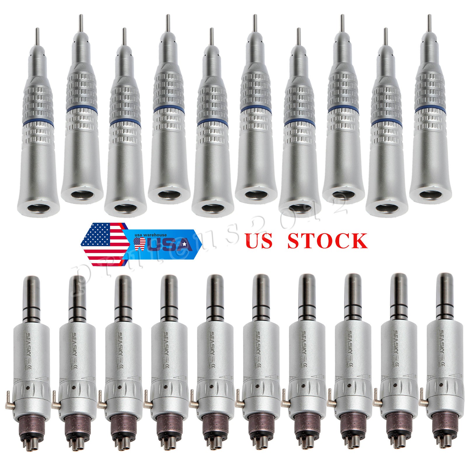NSK Style Dental Straight Nose /Air Motor Low Slow Speed Handpiece 4Hole Attach