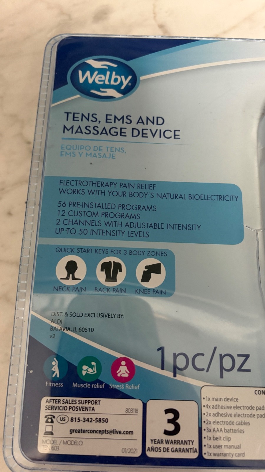 EMS Welby TENS EMS Massage Device Pain Relief Muscle Stimulator NEW