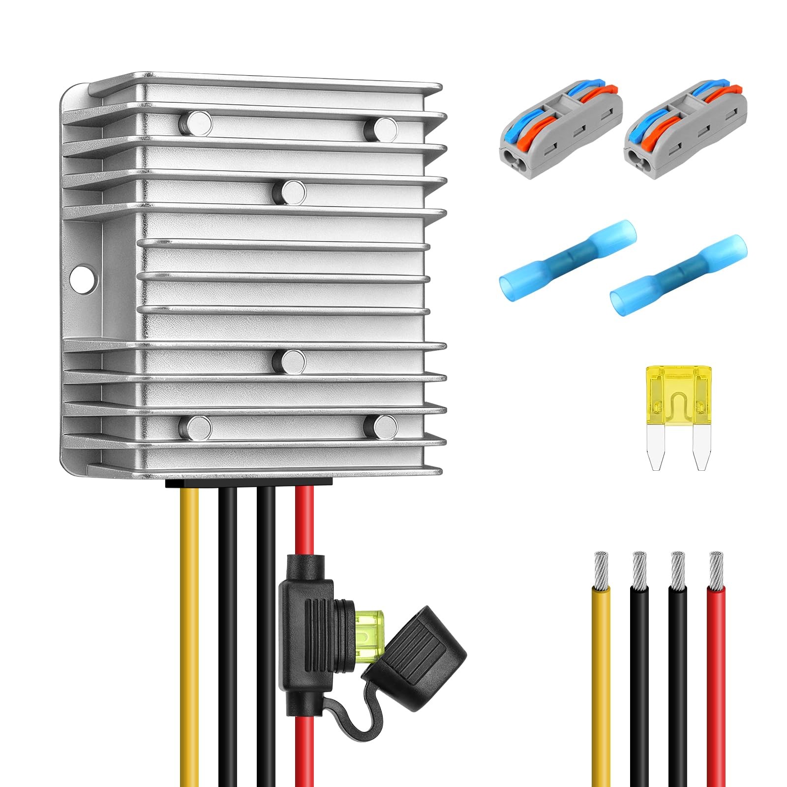 36V 48V to 12V Converter 20A 240W Waterproof DC-DC Step Down Regulator Fuse