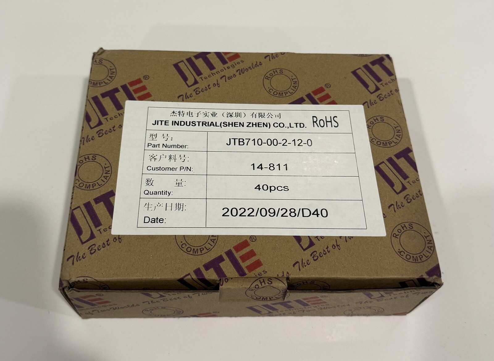 Jite JTB710-00-2-12-0 Terminal Block 40 PACK NEW! FREE SHIPPING!