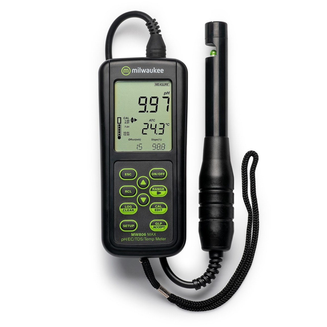Milwaukee MW806 MAX 4-in-1 pH/EC/TDS/Temp. Combo Meter with ATC,