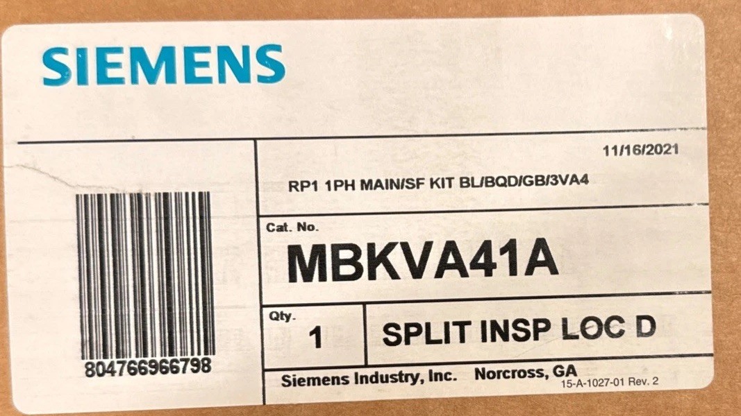 New Siemens RP1 Breaker Strap Kit (Cat No. MBKVA41A) Free Shipping