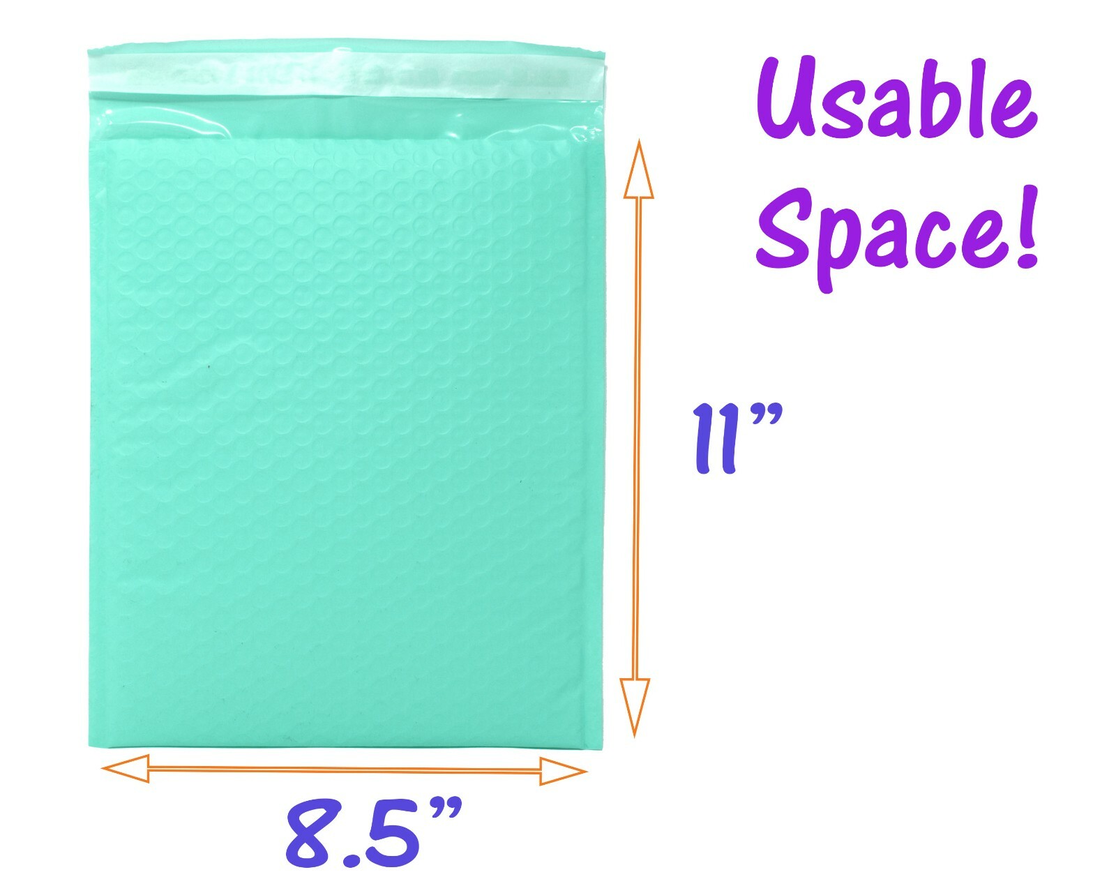 4×8, 6×10, 8×12, 10×15, 14×20 Cyan Aqua Mint Colored Poly Bubble Mailers!