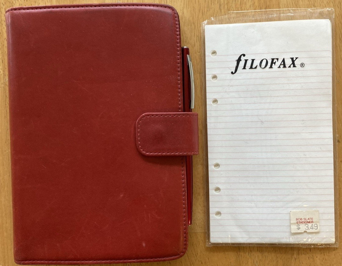 Vintage Filofax Leather Organizer Red USA 1996 from Luttmann’s Luggage 6-ring