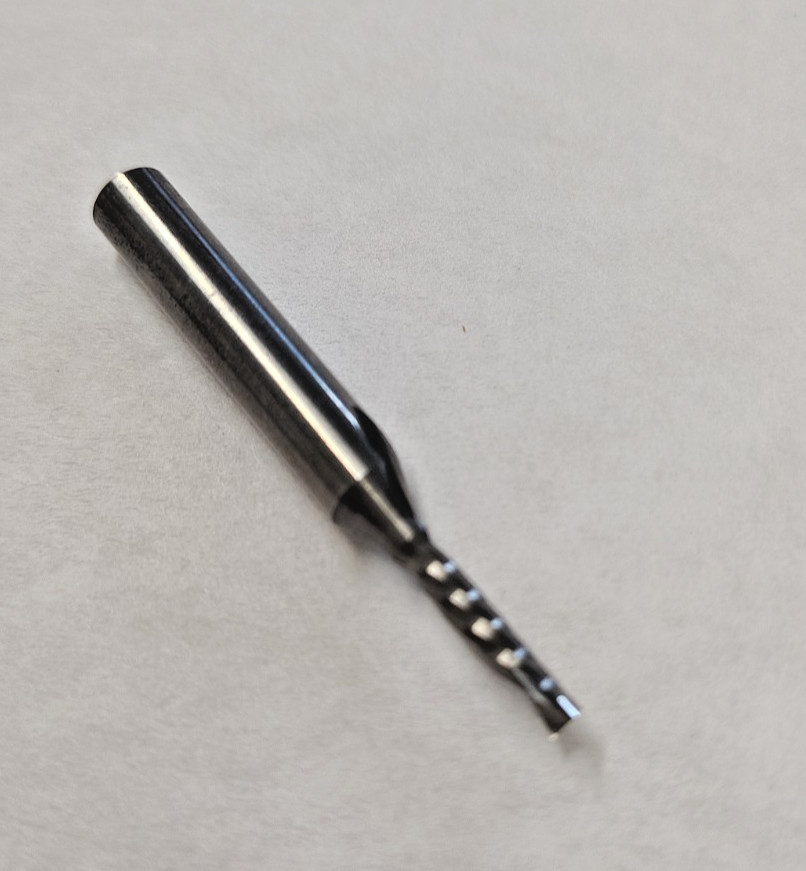 Accupro Carbide 1/8th S/E Down cut 1 Flute Spiral Router Bit 1/2 Loc 1’/4 Shank
