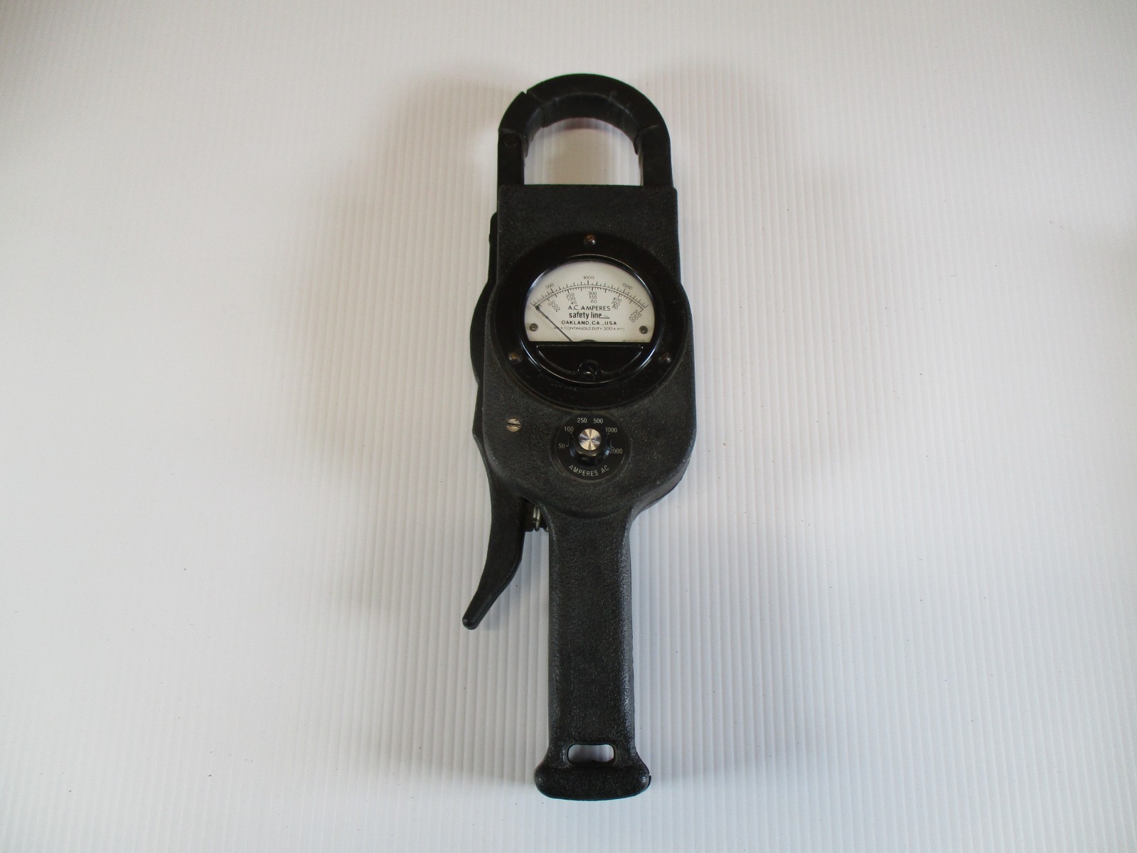 Vintage Safety Line AC Amperes Clamp Meter 500 Amp Testing Tool With Case