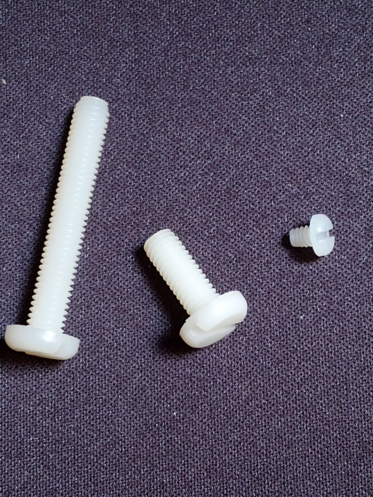 Nylon Plastic Slotted Pan Head Machine Screws Packs of 25