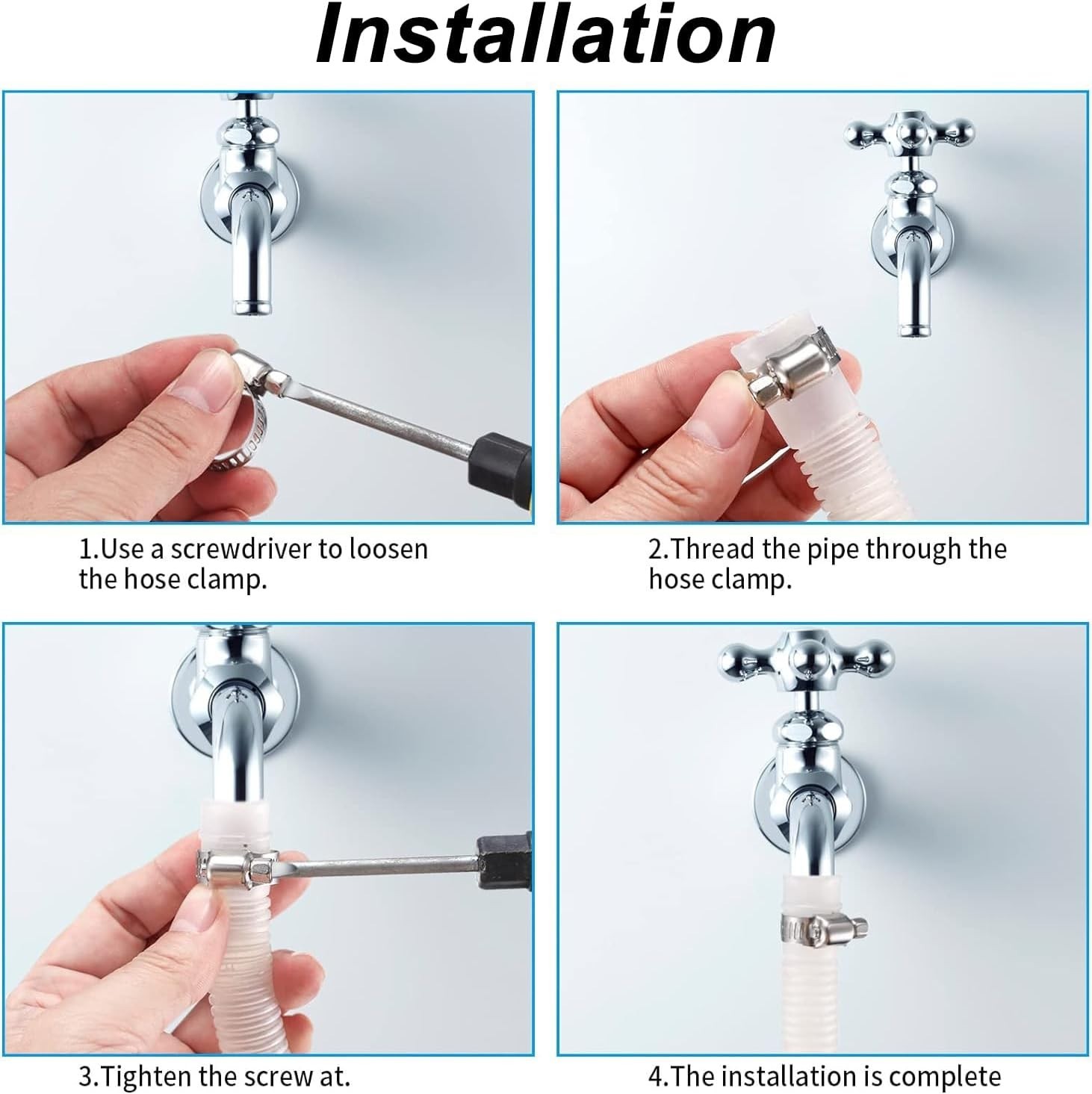 20Pcs Adjustable Stainless Steel Hose Clamps Assortment Kit, 1/4-2 in 6-51mm …