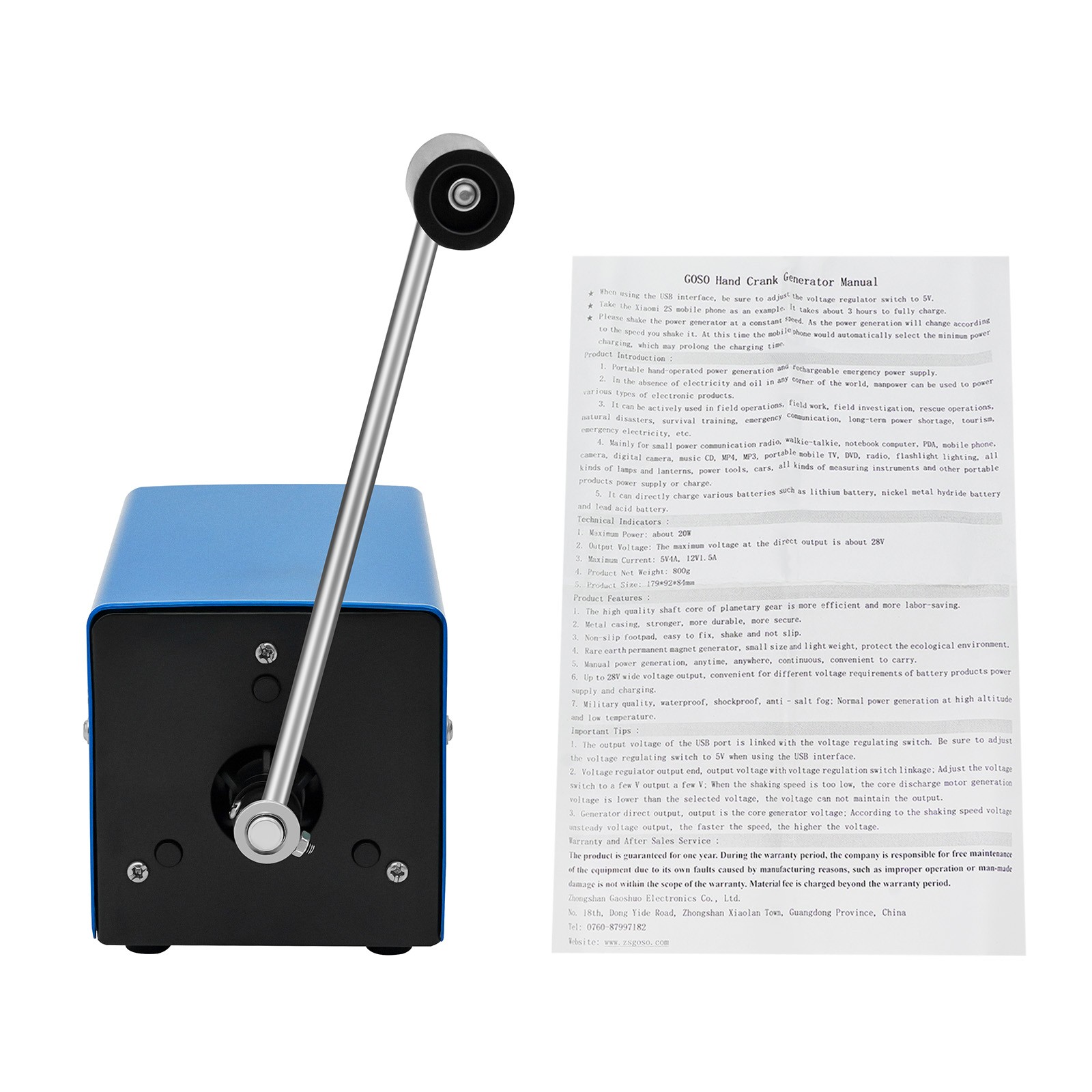 Emergency Hand Crank USB Charger Manual Power Generator for Camping Hiking