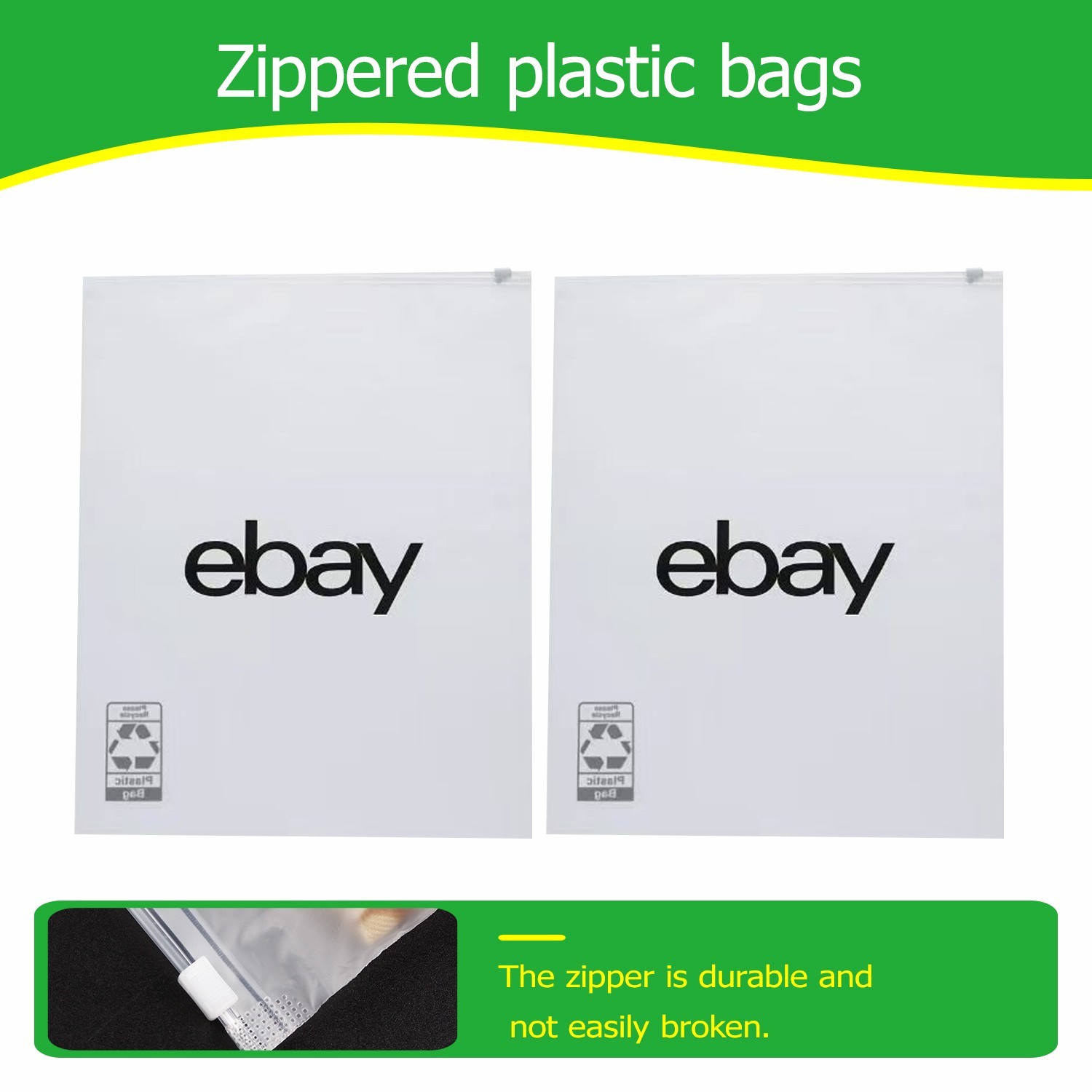 100 pcs 12″x15″ Frosted Zipper Clothing Bag Polyjacket/Polymailer UL