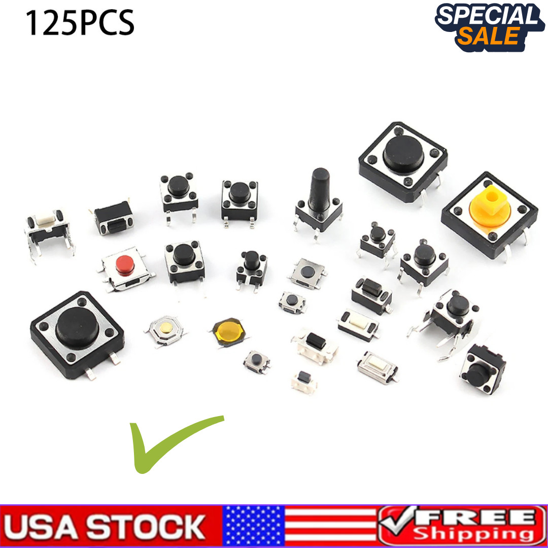 Practical Assorted Kits Micro Switch Push Tact Button ON/OFF Touch Button Switch