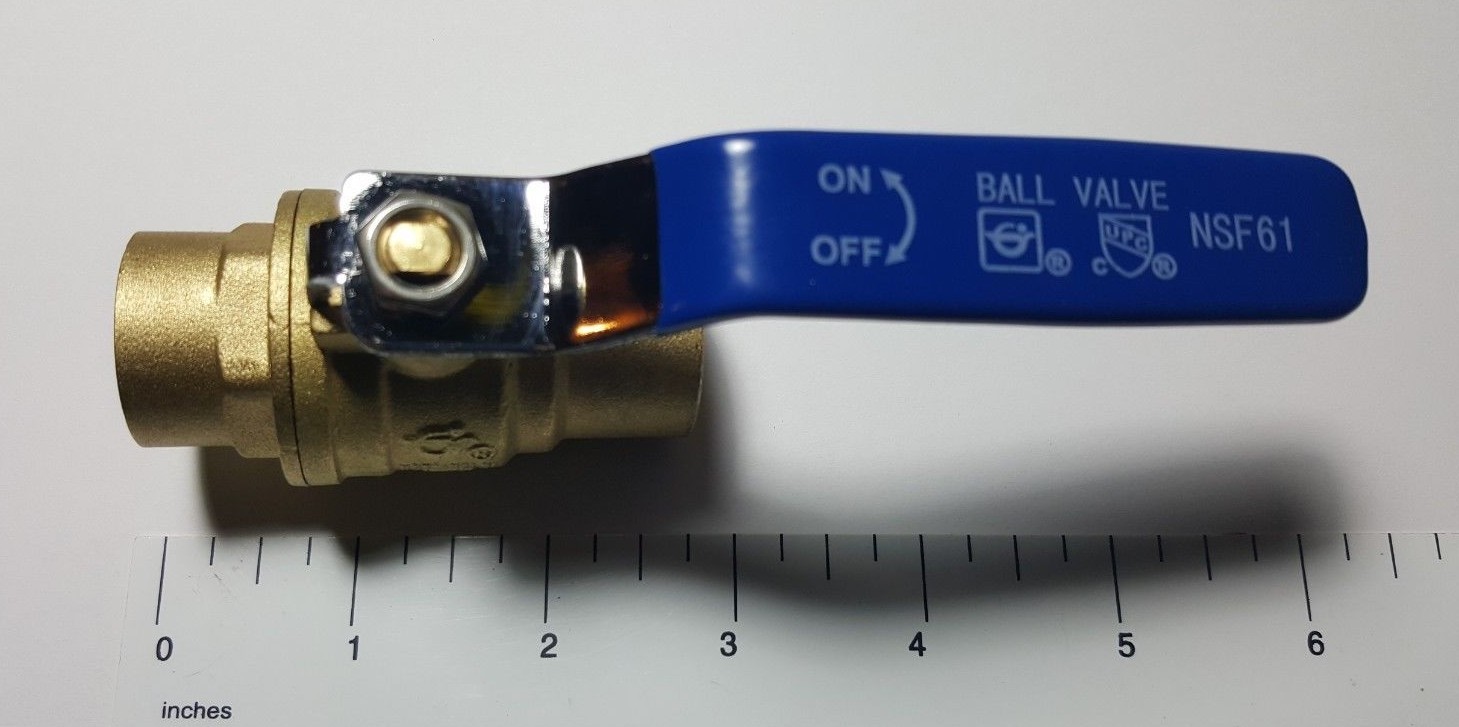 10 PIECES 3/4″ SWEAT BALL VALVE, LEAD FREE BRASS, FULL PORT, 600 WOG, 1/4 TURN