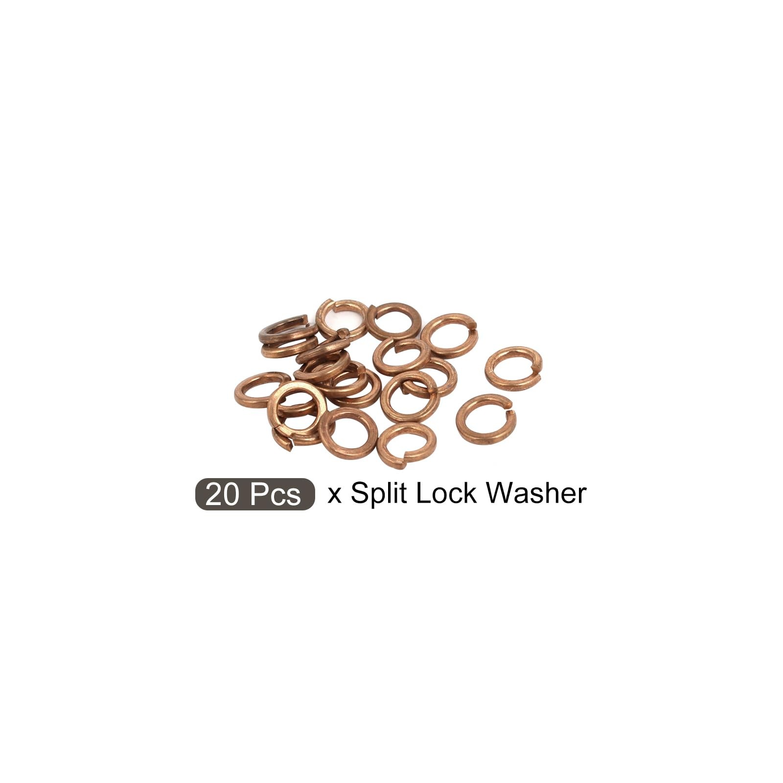 METALLIXITY Split Lock Washer M5 20Pcs, Brass Spring Lock Washer Elastic Gask…