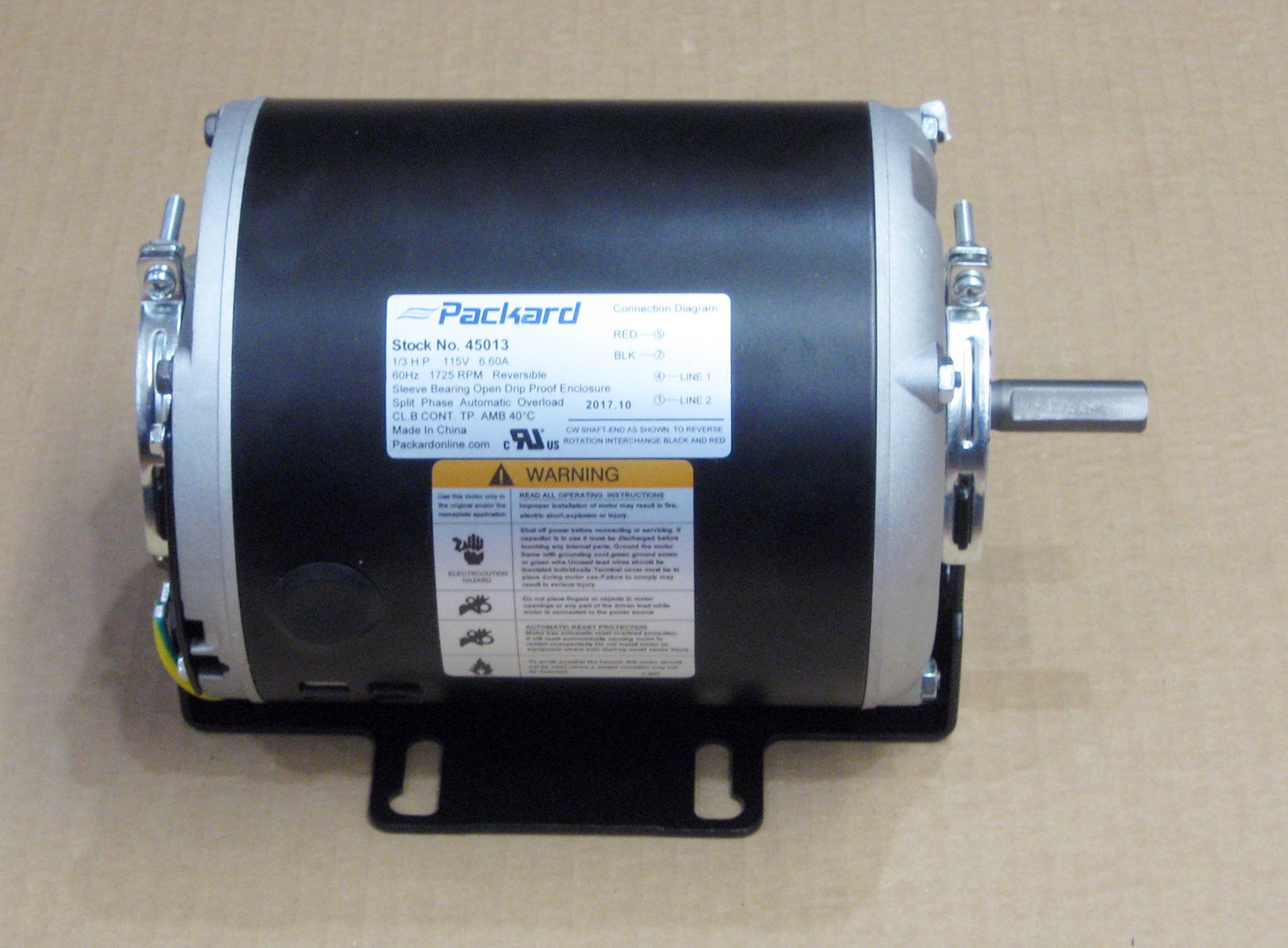Belt Drive Motor 1/3 HP 1725 RPM 115 Volts 6.6 Amps