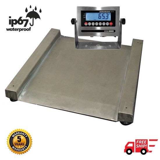 2,000 lb Stainless Steel Barrel Scale Wash Down 28″ x 28″ Drum Scale NTEP