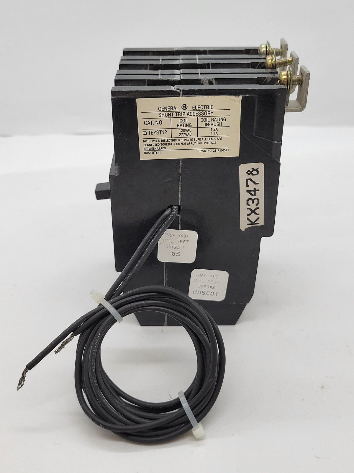 General Electric TEY330ST12 Shunt Trip Bolt-On Circuit Breaker 30A 3P 480/277V