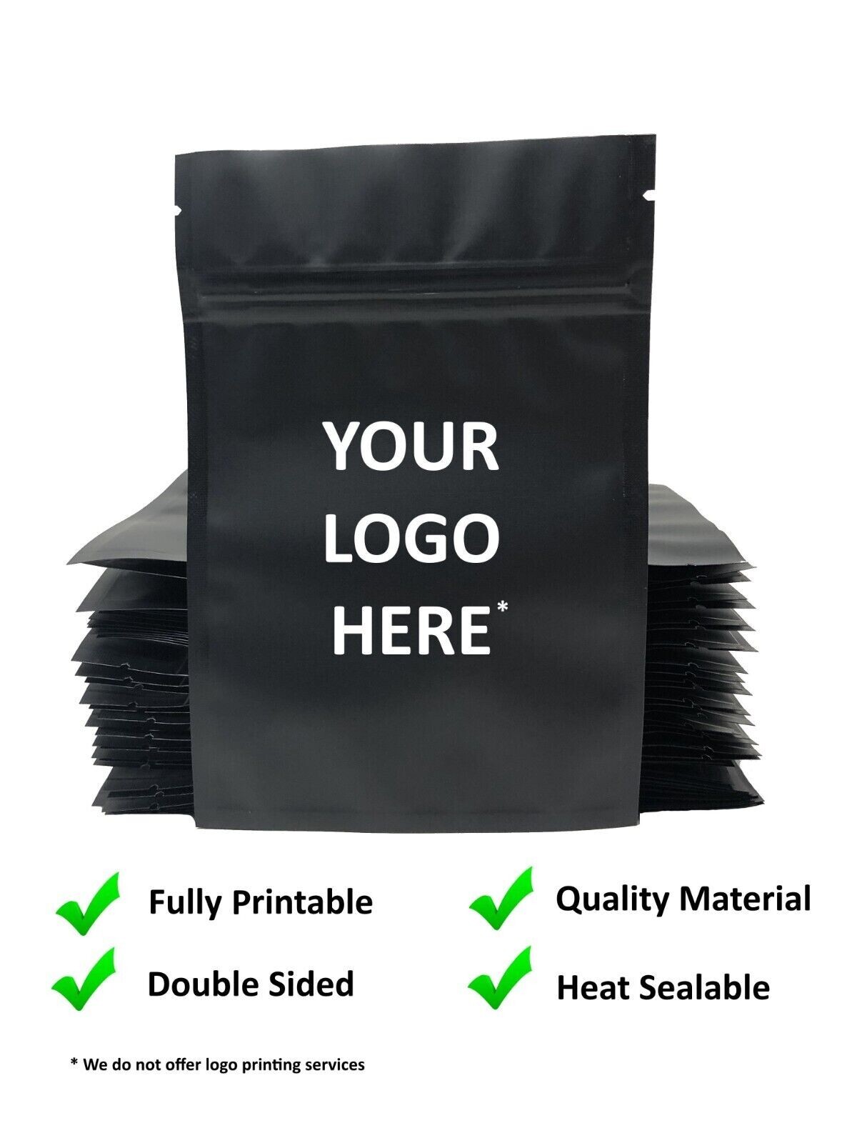 50PCS Premium 4×6″ Matte Black Small Double-Sided Mylar Foil Zip Storage Bags