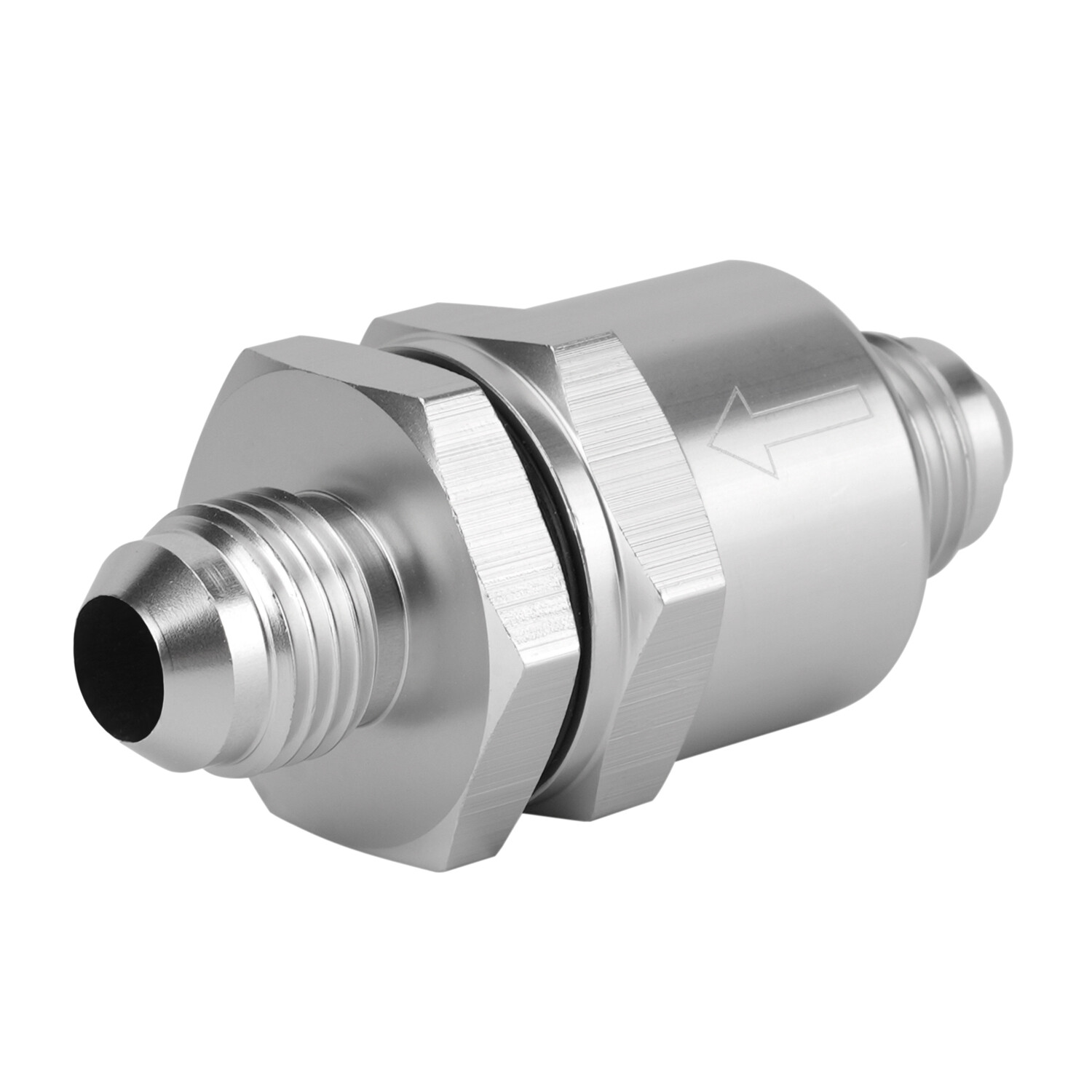 Sliver Aluminium -6 AN to AN6 Flare Inline Check Valve -Sliver