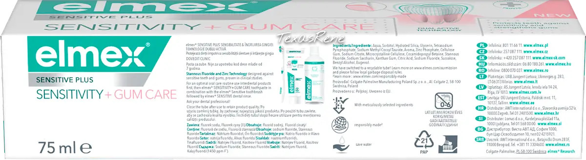 2x Elmex Sensitive Professional Repair & Prevent Pro-Argin Toothpaste 75ml