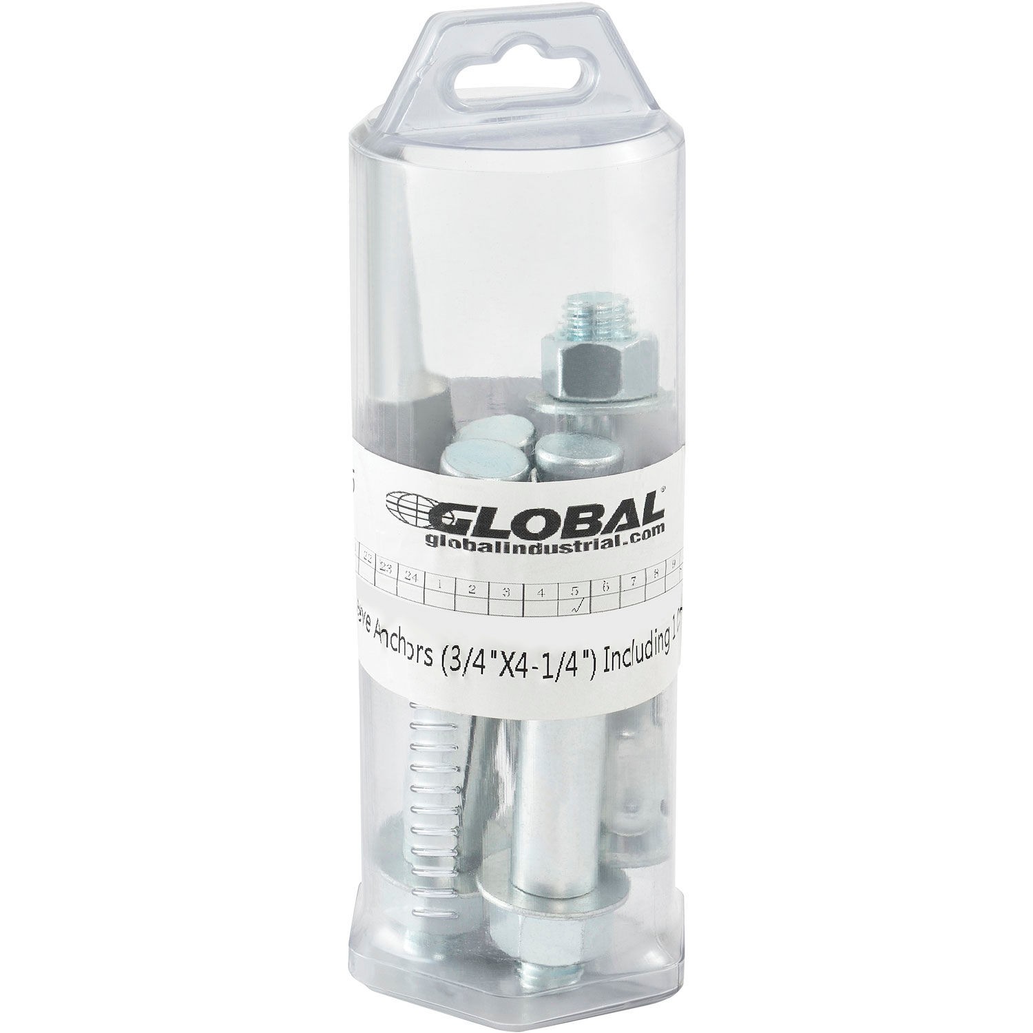 Global Industrial Set Of 4 Sleeve Anchors (3/4″ x 4-1/4″) With 1 Drill Bit (3/4″