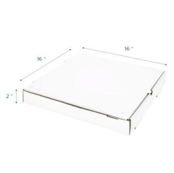 Karat FP-PBF16W Corrugated Pizza Boxes, 16 x 16 x 1.97, White/Brown, 50/Carton