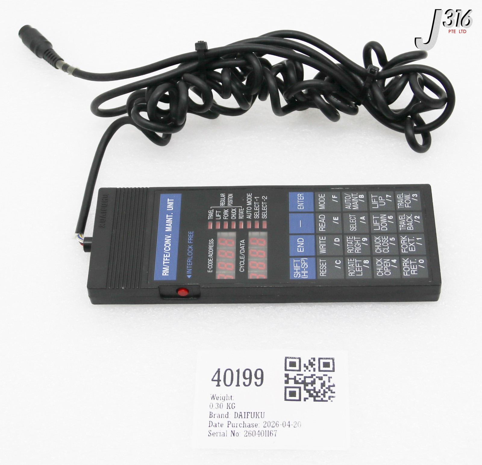40199 DAIFUKU RM/TFE/CONV.MAINTENANCE UNIT CONTROLLER, 7A02677GA2 AGH8AA11