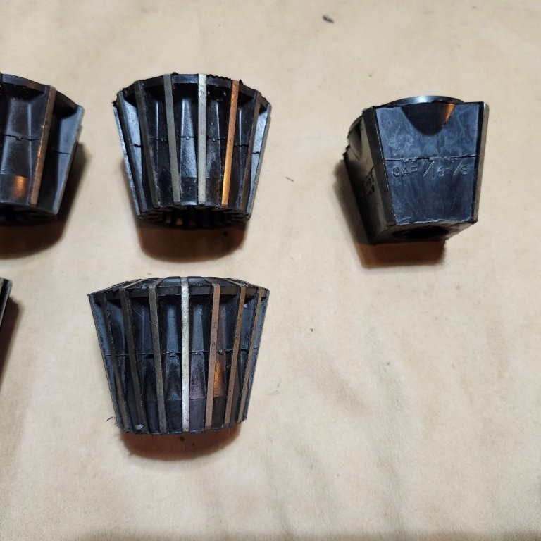 Jacobs Rubber Flex Collars Used 6 Pcs. as Listed in Steel Case Shown USA