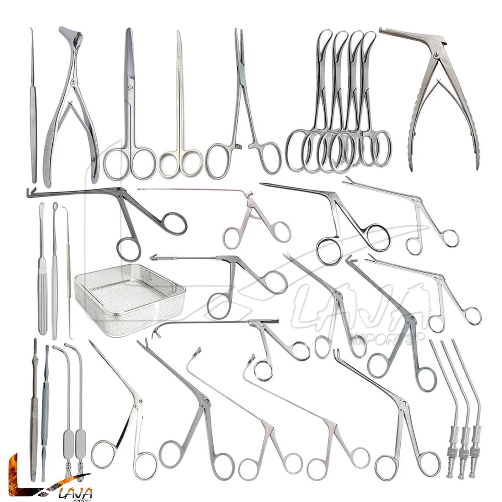36Pcs Fess Instrument Set Endoscopic Sinus Surgery German Steel ENT Instruments