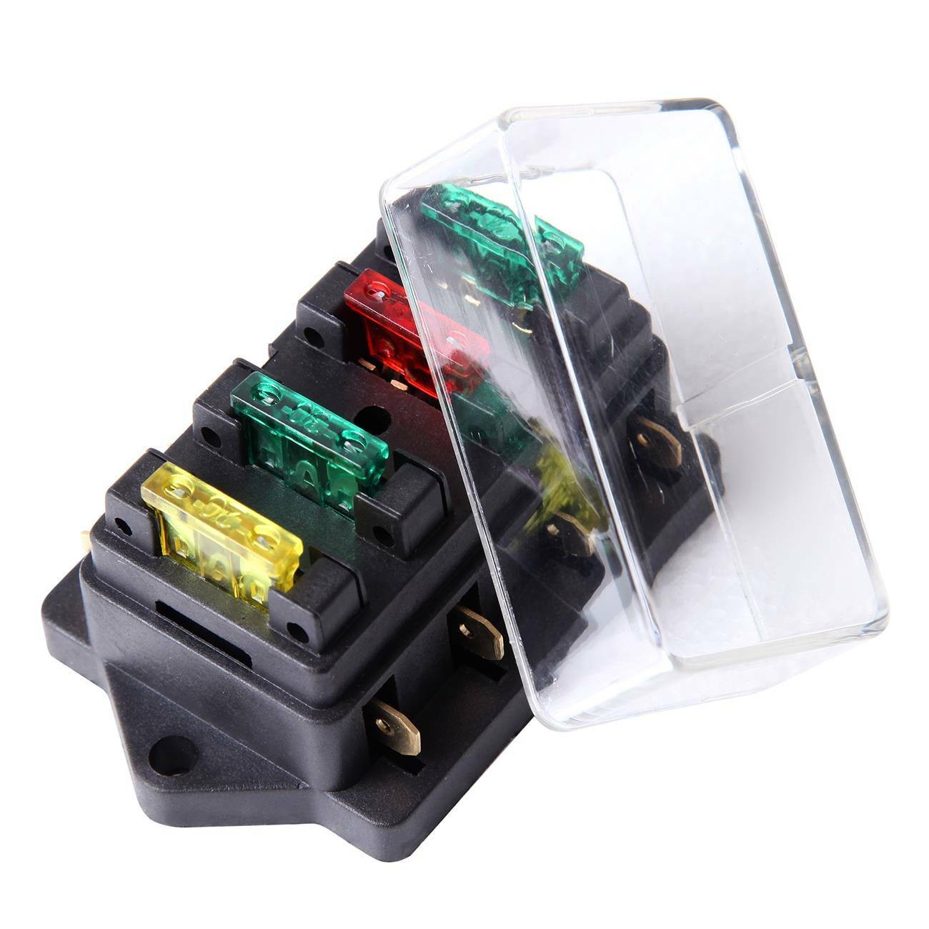 2*4Way Blade Fuse Box Holder Block Auto Universal For Car Marine Boat Motorcycle