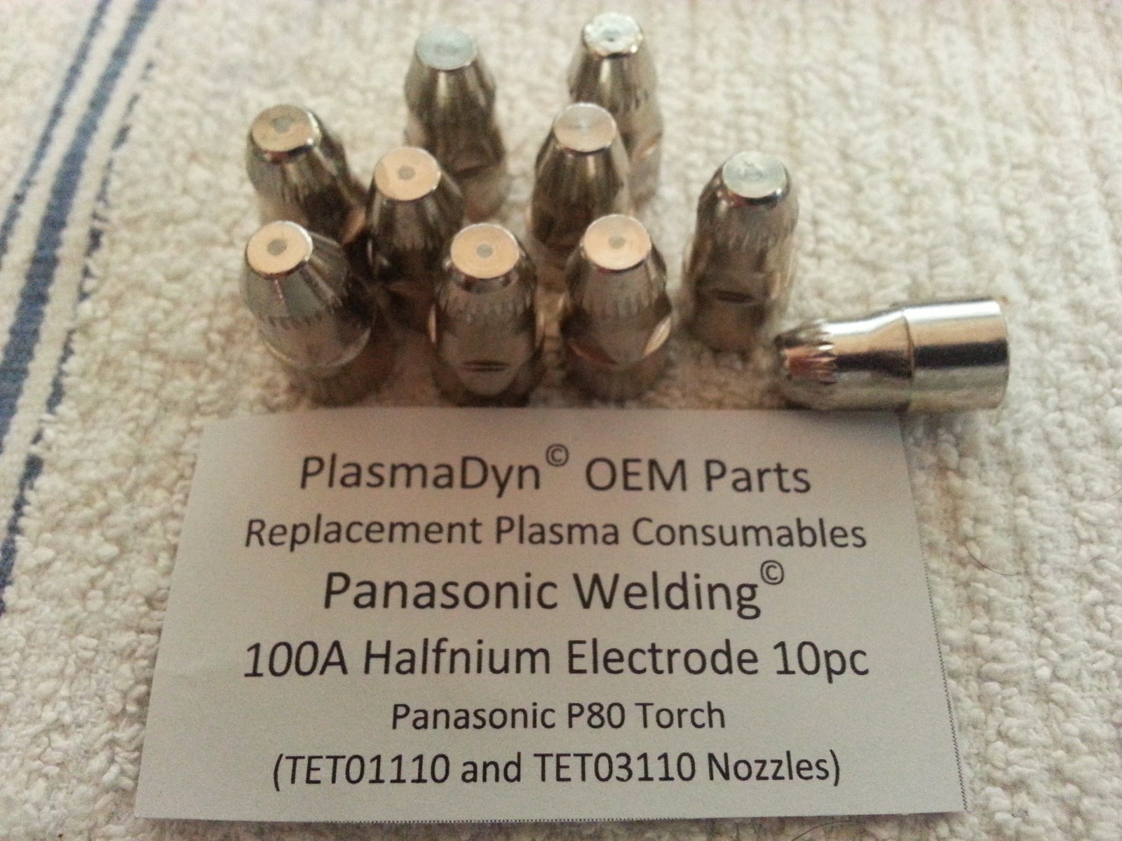 10 x P80 Plasma Torch Hafnium Electrodes – EP80-TET02033 – *FAST US SHIP*