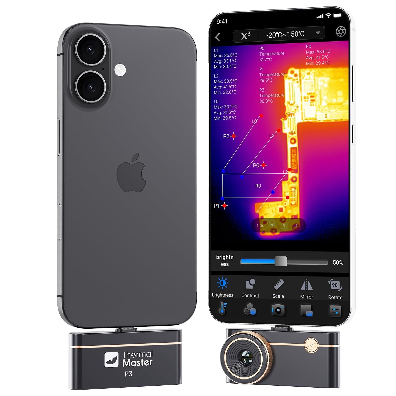 Thermal Master P3 Thermal Camera for iPhone Android | 512×384 IR | PCB HVAC