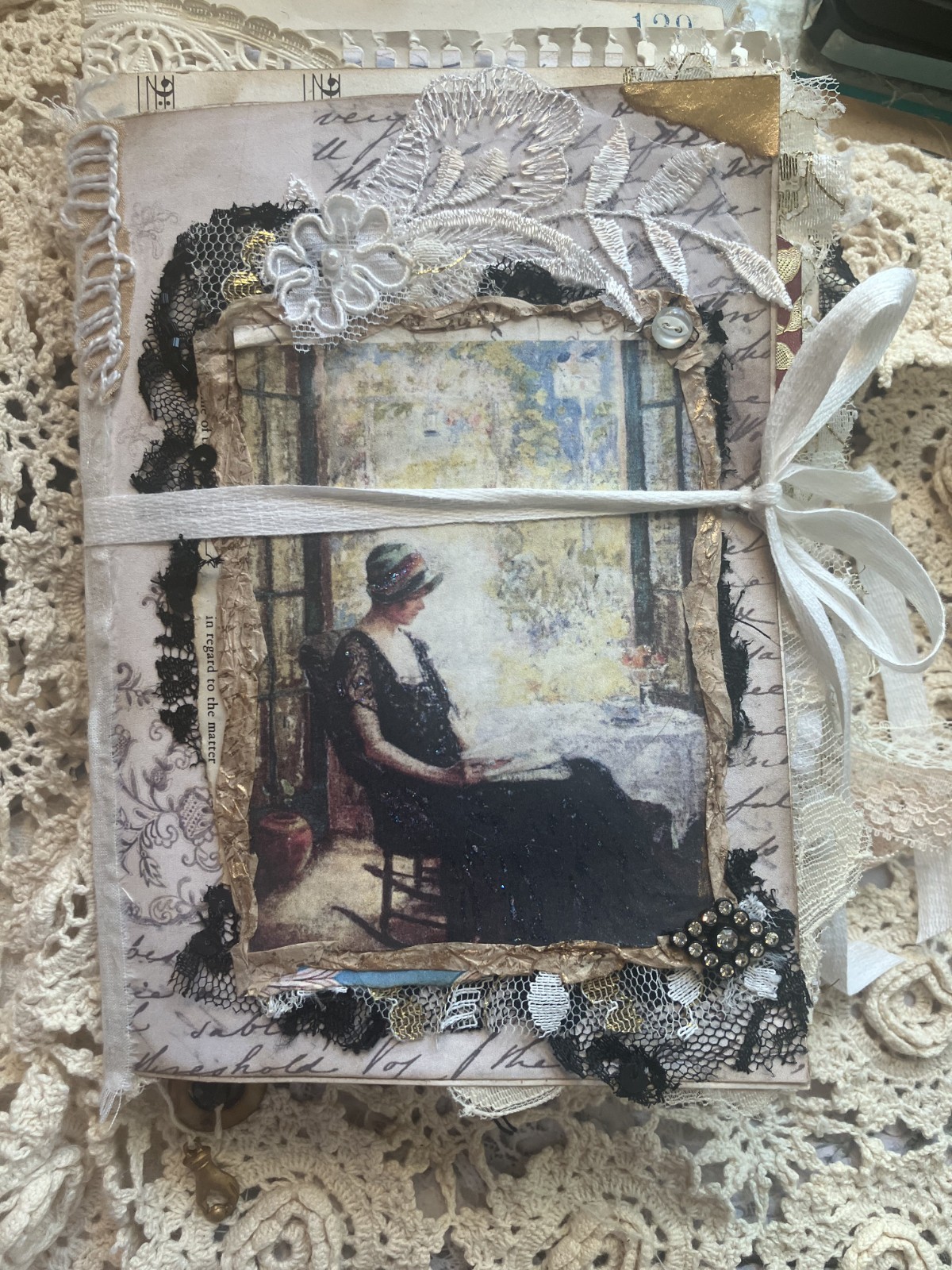 VINTAGE STYLE HAND MADE JUNK JOURNAL (Tranquil Moments) see video