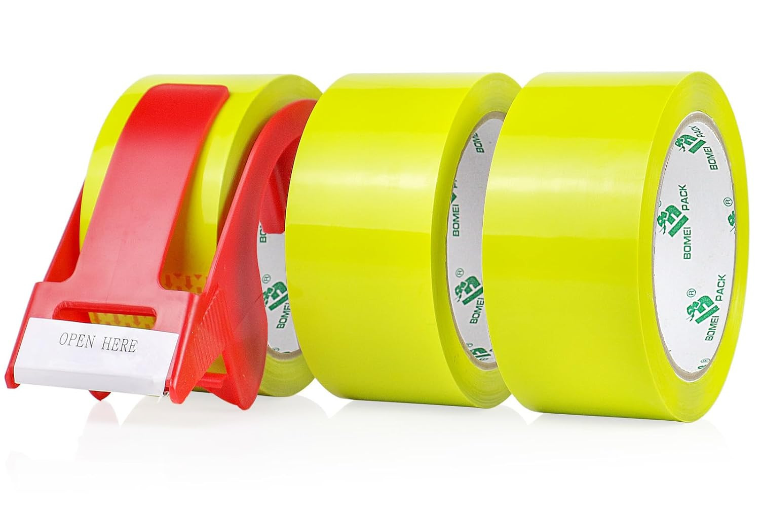 Light Yellow Heavy Duty Packing Tape 3 Rolls, 1.88 Inches Wide, 55Yds Length per