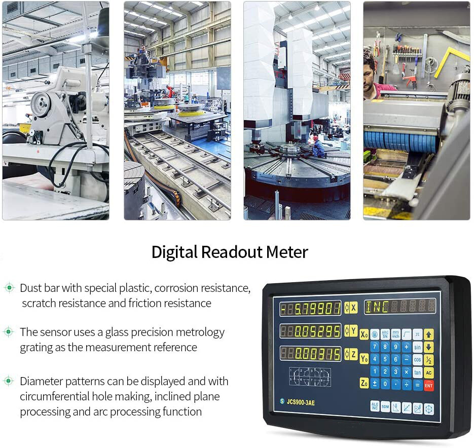 Linear Scale Digital Readout 2/3 Axis DRO Display Kit for Bridgeport Mill Lathe