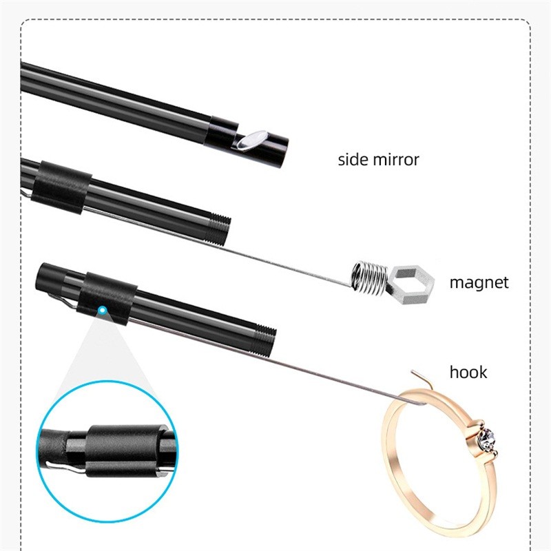 3 In 1 USB Endoscope Camera 1M Cable 6LED IP67 Waterproof Pipe Inspection Cam