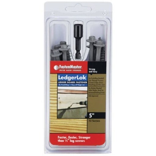 FastenMaster FMLL005-12 LedgerLOK Ledger Board Fastener, 5 Inches, 12-Count