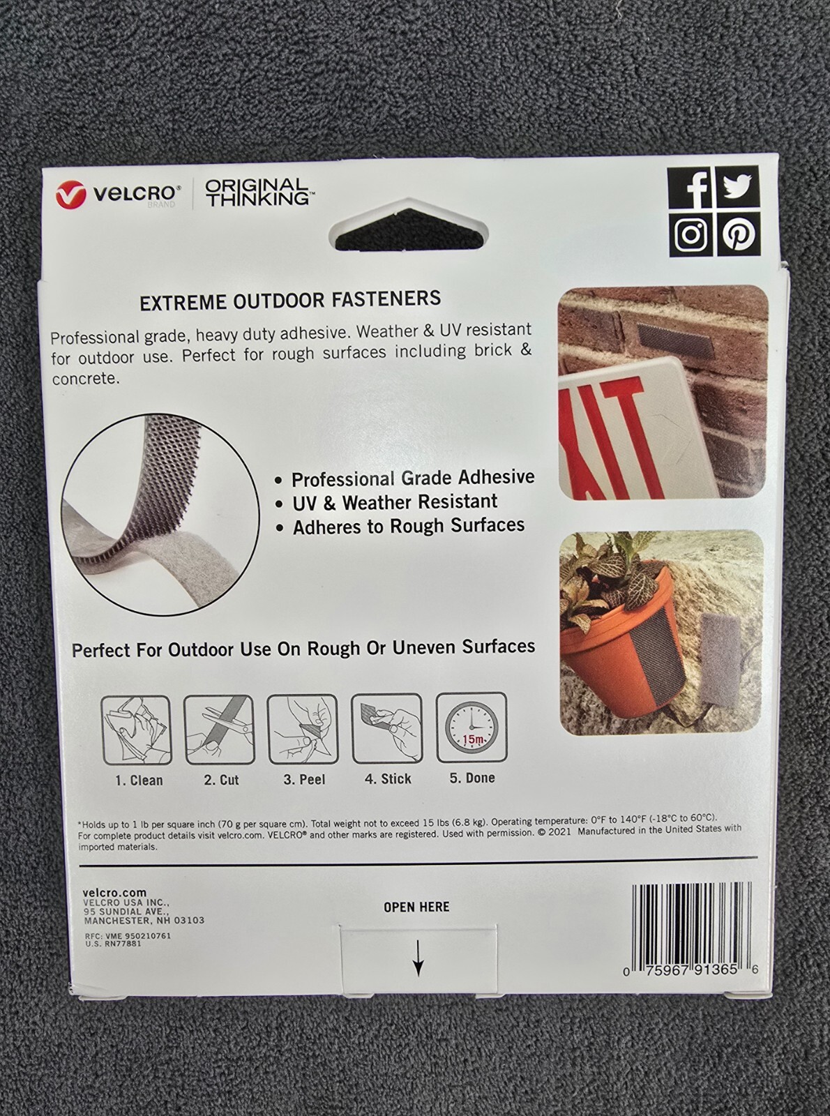 Velcro 10 ft. x 1 in. Extreme Titanium Tape
