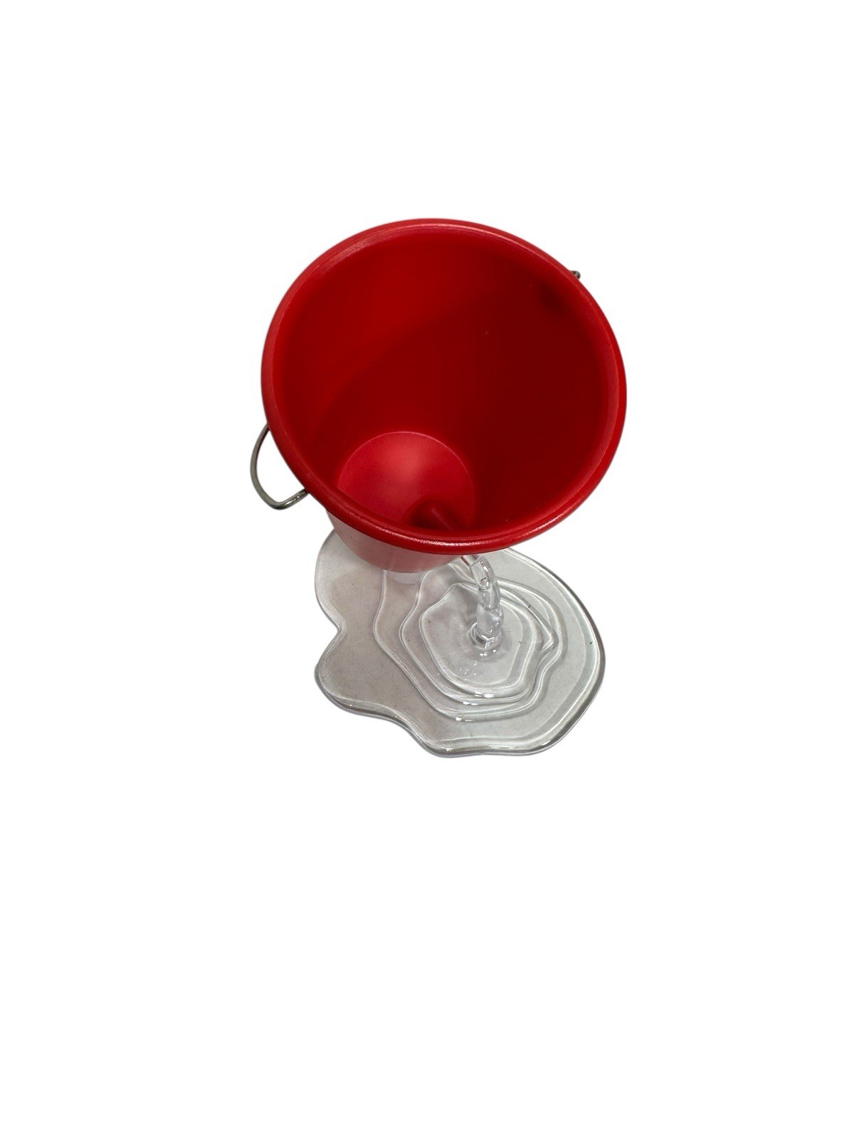 NEW novelty office desk organizer stationary bucket spill red