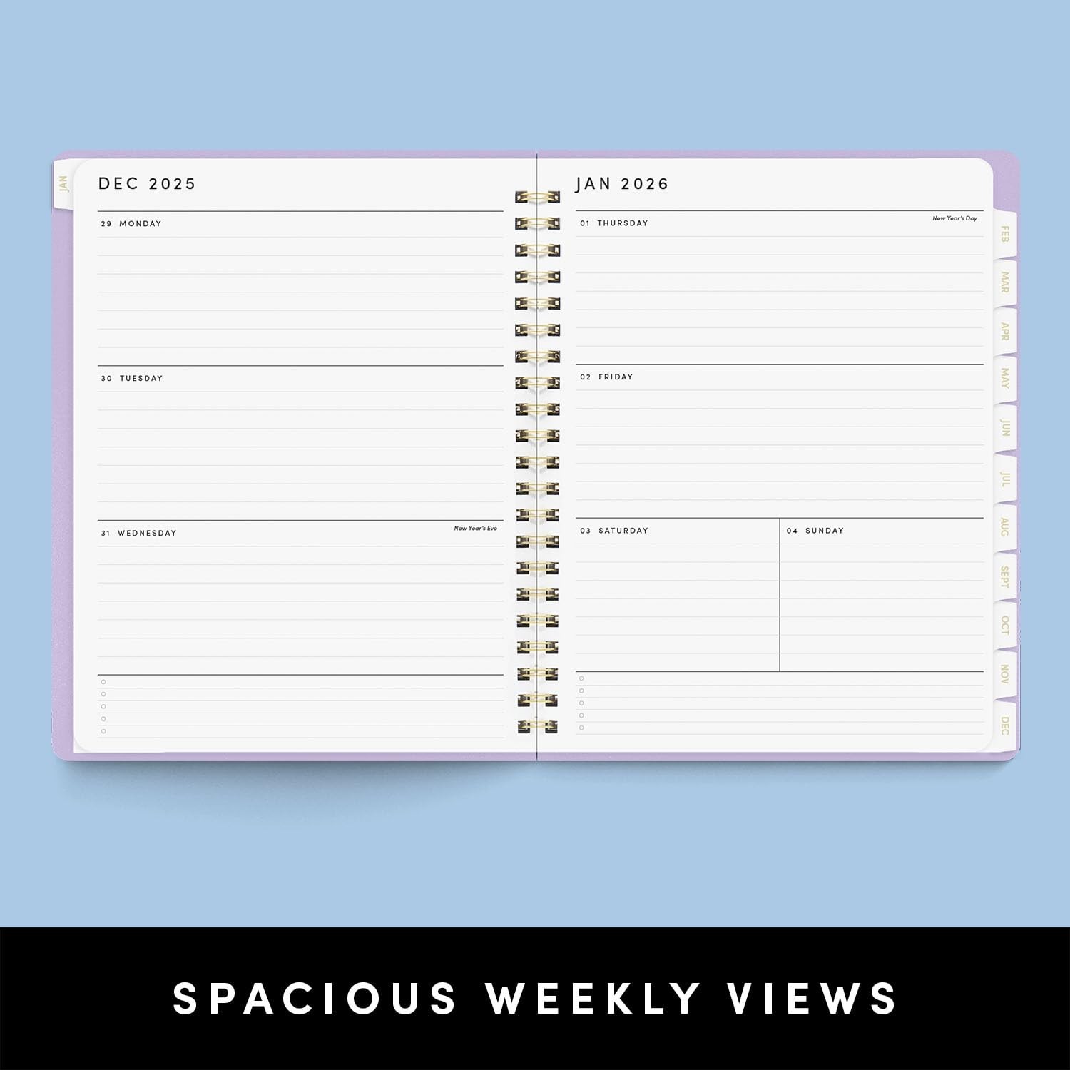 PAPERAGE 2026 Weekly & Monthly Planner, 12 Large Spiral 2026, Dark Green